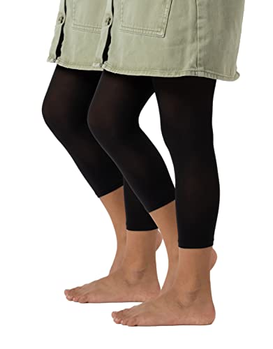 | 2 X KURZE MÄDCHEN STRUMPFHOSE OHNE FUSS IN WEICHER MIKROFASER | 40 DEN | SCHWARZ, WEISS | 4 bis 14 Jahre | ITALIAN HOSIERY | (128/140 8/10 Jahre, Schwarz) von CALZITALY