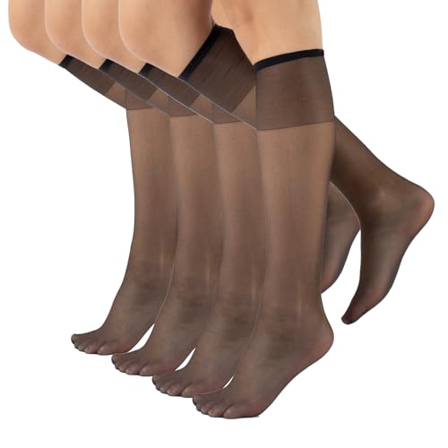 | 4 PAAR LYCRA® KNIESTRÜMPFE | ONE SIZE | 15 DEN | BEIGE, SCHWARZ | ITALIAN HOSIERY | (One Size DE: 36/41, Schwarz) von CALZITALY
