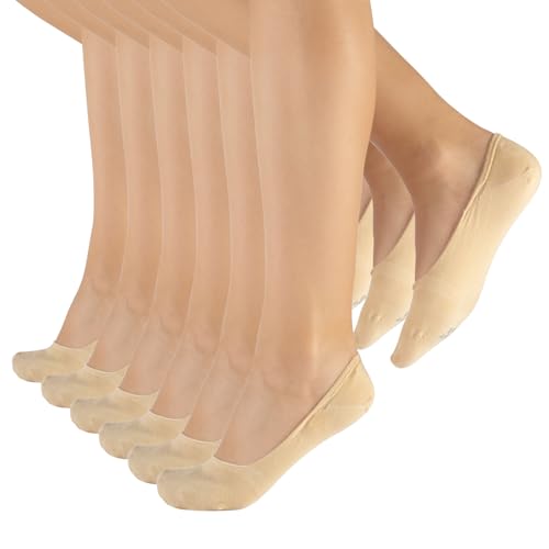 CALZITALY 6/12 Paar Füsslinge Unisex aus Baumwolle, Unsichtbare Sneakersocken für Mann und Frau, Made in Italy (39-42, 6 Paar - Beige) von CALZITALY