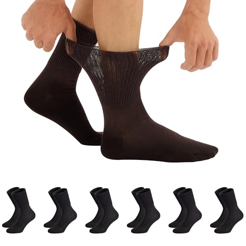 CALZITALY, PACK 3/6 PAARE Socken ohne Gummiband, Sanitären Socken Unisex, Diabetikersocken aus Baumwolle | Schwarz, Weiß, Hautfarbe | Made in Italy (6 Paare - Schwarz, 35-38) von CALZITALY