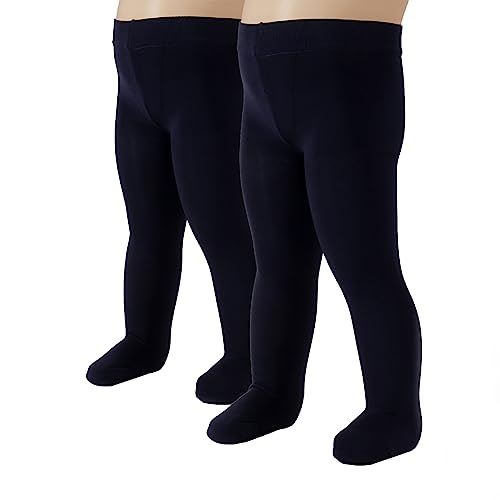 CALZITALY 2 Paar Baby Strumpfhose aus Mikrofaser | Weiß, Rosa | 3-24 Monate | 40 DEN | Made in Italy (24 Monate, Navy) von CALZITALY