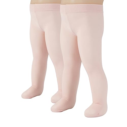 CALZITALY 2 Paar Baby Strumpfhose aus Mikrofaser | Weiß, Rosa | 3-24 Monate | 40 DEN | Made in Italy (24 Monate, Rosa) von CALZITALY