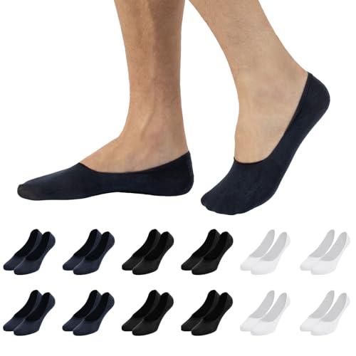 CALZITALY 6/12 Paar Füsslinge Unisex aus Baumwolle, Unsichtbare Sneakersocken für Mann und Frau, Made in Italy (39-42, 12 Paar - Weiß+Schwarz+Blau) von CALZITALY