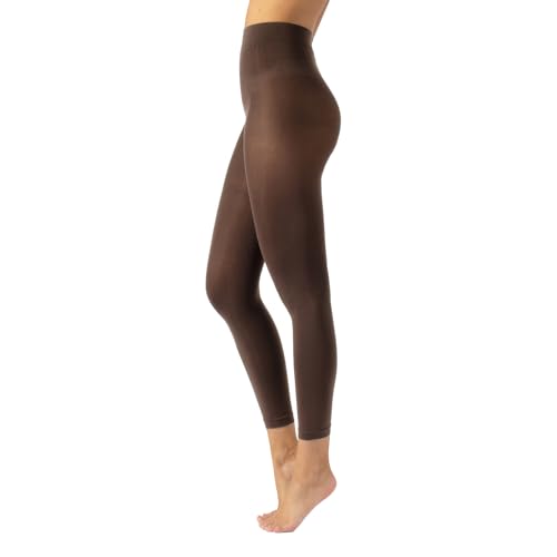 CALZITALY Blickdichte Leggings, Leggings aus Mikrofaser, Strumpfhose ohne Füße 80 DEN | S, M, L, XL, XXL, 3XL, 4XL | Made in Italy (3XL, Noce) von CALZITALY