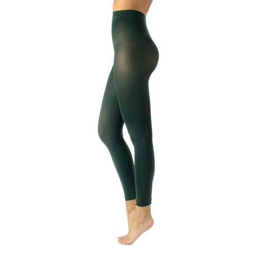 CALZITALY Blickdichte Leggings, Leggings aus Mikrofaser, Strumpfhose ohne Füße 80 DEN | S, M, L, XL, XXL, 3XL, 4XL | Made in Italy (3XL, Verde Bosco) von CALZITALY