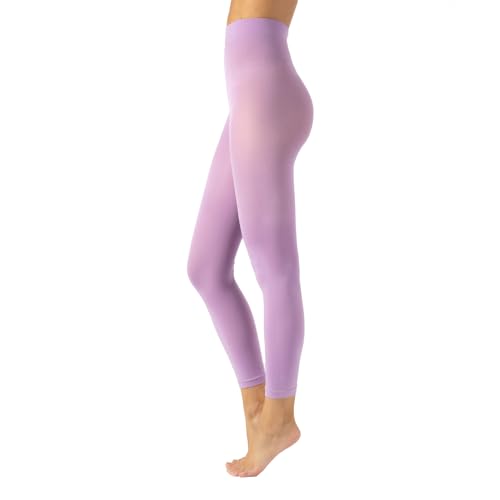 CALZITALY Blickdichte Leggings, Leggings aus Mikrofaser, Strumpfhose ohne Füße 80 DEN | S, M, L, XL, XXL, 3XL, 4XL | Made in Italy (4XL, Lilla) von CALZITALY