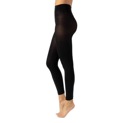 CALZITALY Blickdichte Leggings, Leggings aus Mikrofaser, Strumpfhose ohne Füße 80 DEN | S, M, L, XL, XXL, 3XL, 4XL | Made in Italy (4XL, Nero) von CALZITALY