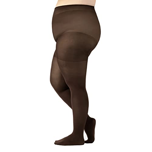 CALZITALY Blickdichte Strumpfhose Grosse Grössen, Curvy Strumpfhosen Plus Size, 60 DEN, L, XL, 2XL, 3XL, 4XL, Made in Italy (XXL, Braun) von CALZITALY