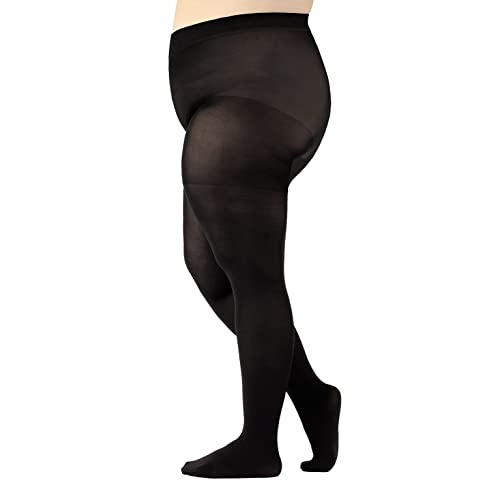 CALZITALY Blickdichte Strumpfhose Grosse Grössen, Curvy Strumpfhosen Plus Size, Schwarz, Blau, 60 DEN, L, XL, XXL, Made in Italy (XXL, Schwarz) von CALZITALY