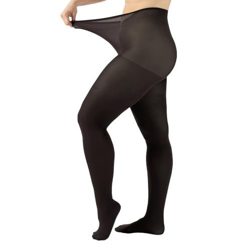 CALZITALY Blickdichte Strumpfhose Grosse Grössen, Curvy Strumpfhosen Plus Size, Schwarz, Blau, 60 DEN, L, XL, XXL, Made in Italy (XXL, Schwarz) von CALZITALY