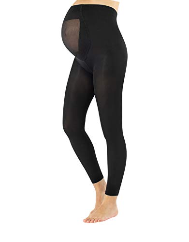 CALZITALY Blickdichte Umstandsleggings | Schwangerschaft Hosen | Schwarz | S, M, L, XXL | 100 DEN | Made in Italy (XL, Schwarz) von CALZITALY