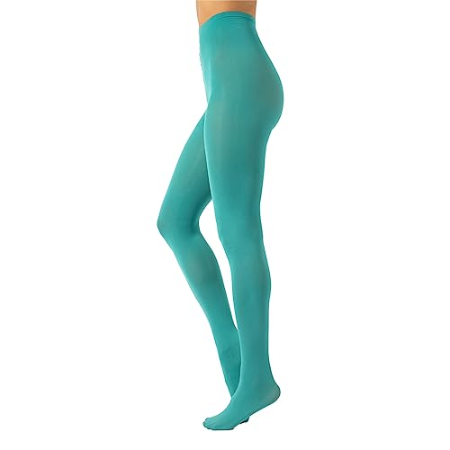 CALZITALY Blickdichte Weiche Strumpfhosen aus Mikrofaser | Bunte Strumpfhose Damen | S, M, L, XL, XXL, 3XL 4XL | 80 DEN | Made in Italy (XL, Acqua Green) von CALZITALY