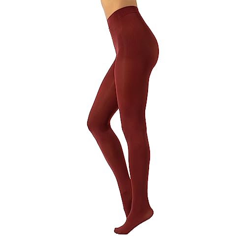 CALZITALY Blickdichte Weiche Strumpfhosen aus Mikrofaser | Bunte Strumpfhose Damen | S, M, L, XL, XXL, 3XL 4XL | 80 DEN | Made in Italy (3XL, Garnet Red) von CALZITALY