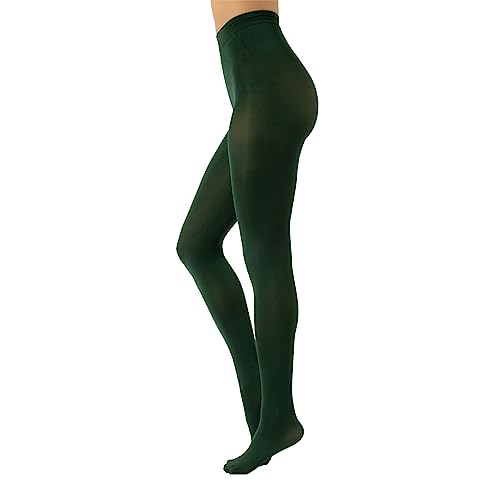 CALZITALY Blickdichte Weiche Strumpfhosen aus Mikrofaser | Bunte Strumpfhose Damen | S, M, L, XL, XXL, 3XL 4XL | 80 DEN | Made in Italy (4XL, Smaragdgrün) von CALZITALY