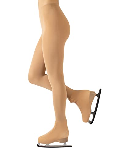 CALZITALY Damen Professionelle Overboot Strumpfhosen Rollkunstlauf und Eiskunstlauf | Beige, Schwarz | S, M, L | 70 DEN | Made in Italy (L, Hautfarbe) von CALZITALY