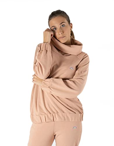 CALZITALY Damen Trainingsanzug, Sportliche Hosen Damen, Pullover aus Baumwolle | Schwarz, Rosa, Olivgrün, Jeansblau, Grau | XS, S, M, L, XL | Made in Italy (Rosa - Sweatshirts, S-M) von CALZITALY