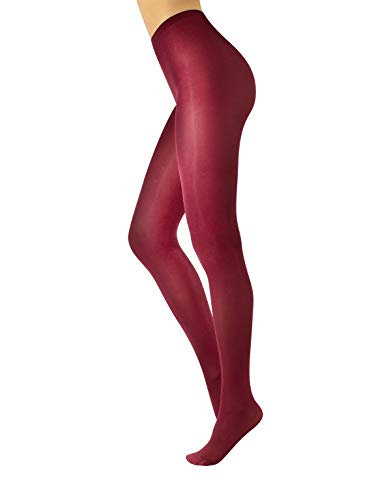 CALZITALY Glänzende Strumpfhose, Blickdichte Strumpfhose | Schwarz, Grün, Mystic Green, Blau, Bordeaux | S, M, L, XL | 70 DEN | Made in Italy (L, Bordeaux) von CALZITALY