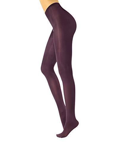 CALZITALY Glänzende Strumpfhose, Blickdichte Strumpfhose | Schwarz, Grün, Mystic Green, Blau, Bordeaux | S, M, L, XL | 70 DEN | Made in Italy (L, Violett) von CALZITALY