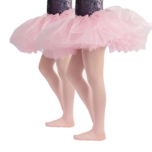 CALZITALY Mädchen Ballettstrumpfhosen | Professionelle Tanz Strumpfhose | Hautfarbe, Schwarz, Weiß, Rosa | 4-14 Jahre | 40 DEN | Made in Italy (10 Jahre, 2 Paar - Rosa) von CALZITALY