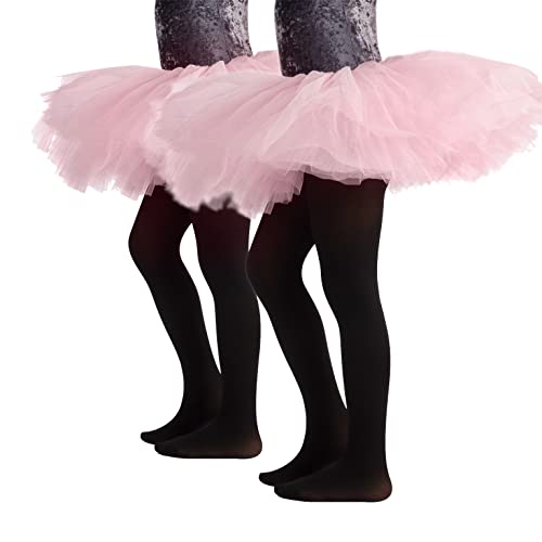 CALZITALY Mädchen Ballettstrumpfhosen | Professionelle Tanz Strumpfhose | Hautfarbe, Schwarz, Weiß, Rosa | 4-14 Jahre | 40 DEN | Made in Italy (12 Jahre, 2 Paar - Schwarz) von CALZITALY