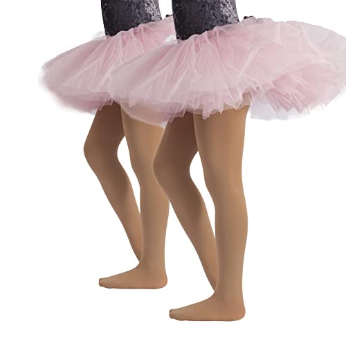 CALZITALY Mädchen Ballettstrumpfhosen | Professionelle Tanz Strumpfhose | Hautfarbe, Schwarz, Weiß, Rosa | 4-14 Jahre | 40 DEN | Made in Italy (4 Jahre, 2 Paar - Beige) von CALZITALY