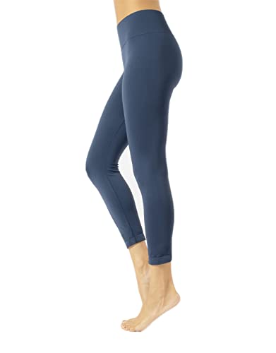 CALZITALY Nathlose Legging für Damen, Sport Leggins, Yoga- und Fitnesshose, Jogging-und Sporthose, Made in Italy (Jeansblau, XL) von CALZITALY