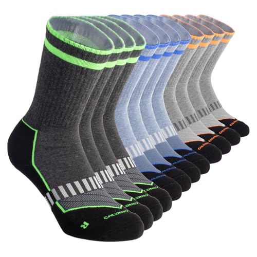 CALZITALY PACK 1 2 3 6 PAARE Sport-Socken, Blister-Socken, Technische Socken, Baumwollsocken, Sport, Laufen, Padel, Fitness, Tennis| Made in Italy (35-38, 6 Paare: Blau+Orange+Grün) von CALZITALY