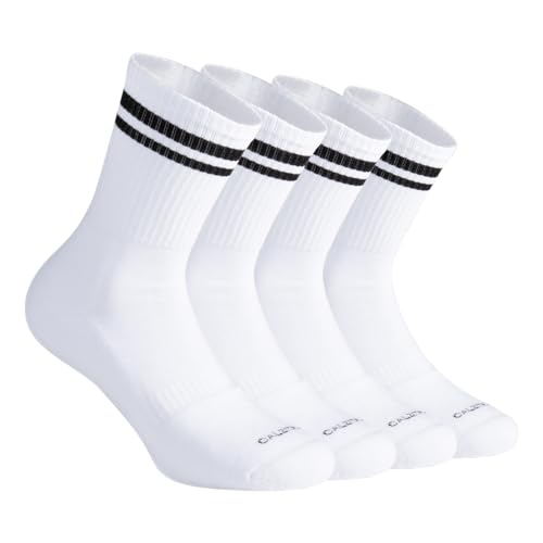 CALZITALY PACK 2/3/4 PAARE Gepolsterte Socken, Anti Blister Socken, Sport Socken, Tennis Running Running Sport Socken | Made in Italy (43-46, 2 Paare - Weiß/Schwarz) von CALZITALY