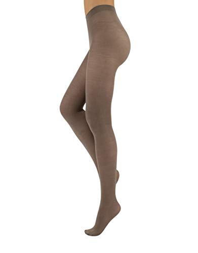 CALZITALY Strumpfhose aus Merinowolle, Winterstrumpfhosen, Warme Strumpfhose | Schwarz, Grau, Navy, Violet, Braun, Beige, Bordeaux, Grün| S, M, L, XL | 100 DEN | Made in Italy (M, Beige) von CALZITALY