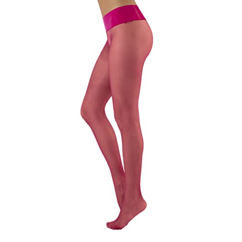 CALZITALY Trasparente Strumpfhose, Nahtlose Strumpfhose, gepunktet Strumpfhosen Damen, S, M, L, XL, XXL, Schwarz, Blau, Hautfarbe, Sun, Tan, 15 DEN, Made in Italy (L-XL, Cerice Pink) von CALZITALY