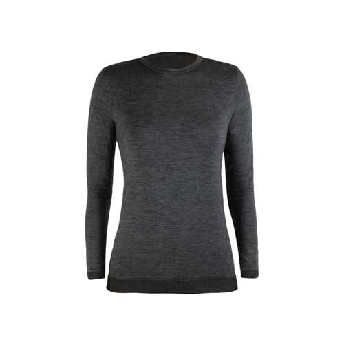 CALZITALY Unisex Thermounterhemd, Langärmeliger Unterhemd aus Merino Wolle, Funktionsunterwäsche für Damen und Herren, Ski, Wandern, Trekking | Made IN Italy (L-XL, Grau) von CALZITALY