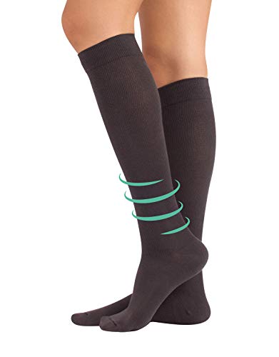 | KOMPRESSIONS-BAUMWOLL-KNIESTRÜMPFE | 10-14 mm/Hg | UNISEX | SCHWARZ, BLAU, GRAU | ITALIAN HOSIERY | (L, Grau) von CALZITALY