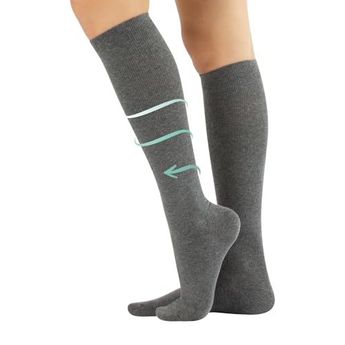 | KOMPRESSIONS-BAUMWOLL-KNIESTRÜMPFE | 10-14 mm/Hg | UNISEX | SCHWARZ, BLAU, GRAU | ITALIAN HOSIERY | (M, Grau) von CALZITALY