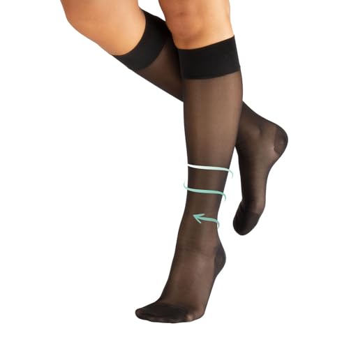 CALZITALY PACK 1/2 Kompressionsstrümpfe, Elastische Kniestrümpfe mit Abgestufte Kompression, 140 DEN | 18-22 mm/Hg | Made in Italy (Schwarz, S/M) von CALZITALY