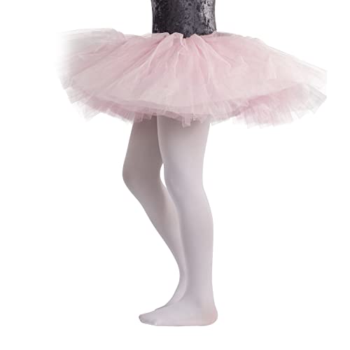 CALZITALY Mädchen Ballettstrumpfhosen | Professionelle Tanz Strumpfhose | Hautfarbe, Schwarz, Weiß, Rosa | 4-14 Jahre | 40 DEN | Made in Italy (4 Jahre, Weiß) von CALZITALY