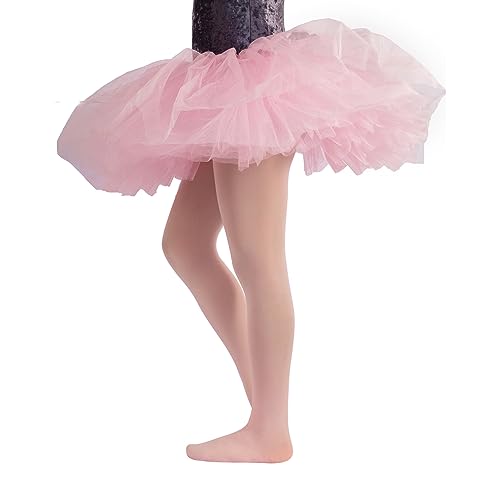 CALZITALY Mädchen Ballettstrumpfhosen | Professionelle Tanz Strumpfhose | Hautfarbe, Schwarz, Weiß, Rosa | 4-14 Jahre | 40 DEN | Made in Italy (6 Jahre, Rosa) von CALZITALY