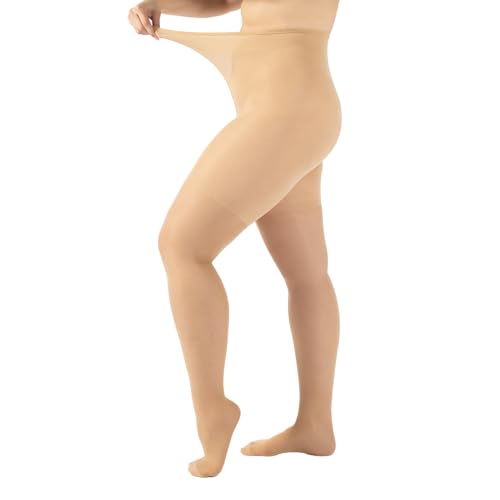 CALZITALY Gepunktete Strumpfhose, Curvy Strumpfhose für Große Größen, Feine Strumpfhose, XL, XXL, 3XL, 4XL | 20 DEN | Made in Italy (XL, Hautfarbe) von CALZITALY