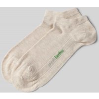 camano Sneakersocken mit Label-Stitching Modell 'Bamboo' im 2er-Pack in Sand, Größe 43-46 von CAMANO