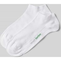 camano Sneakersocken mit Label-Stitching Modell 'Bamboo' im 2er-Pack in Weiss, Größe 39-42 von CAMANO