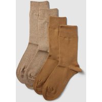 camano Socken mit Label-Print im 4er-Pack in Beige, Größe 43/46 von CAMANO