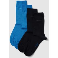 camano Socken mit Label-Print im 4er-Pack in Royal, Größe 43/46 von CAMANO