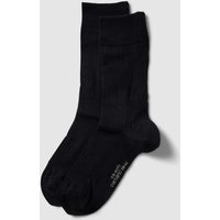 camano Socken mit Ripp-Optik im 2er-Pack Modell 'SHADOW' in Dunkelblau, Größe 39/42 von CAMANO