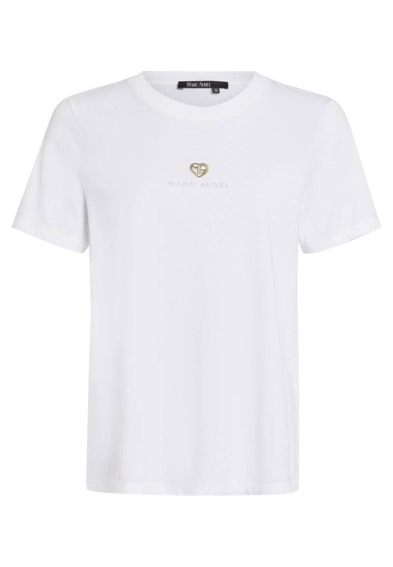 Marc Aurel - T-Shirt mit Stickerei und Strass-Logo white varied - Gr. - 44 von Marc Aurel