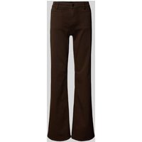 Cambio Flared Cut Hose mit Paspeltaschen Modell 'TESS' in Dunkelbraun, Größe 42 von CAMBIO