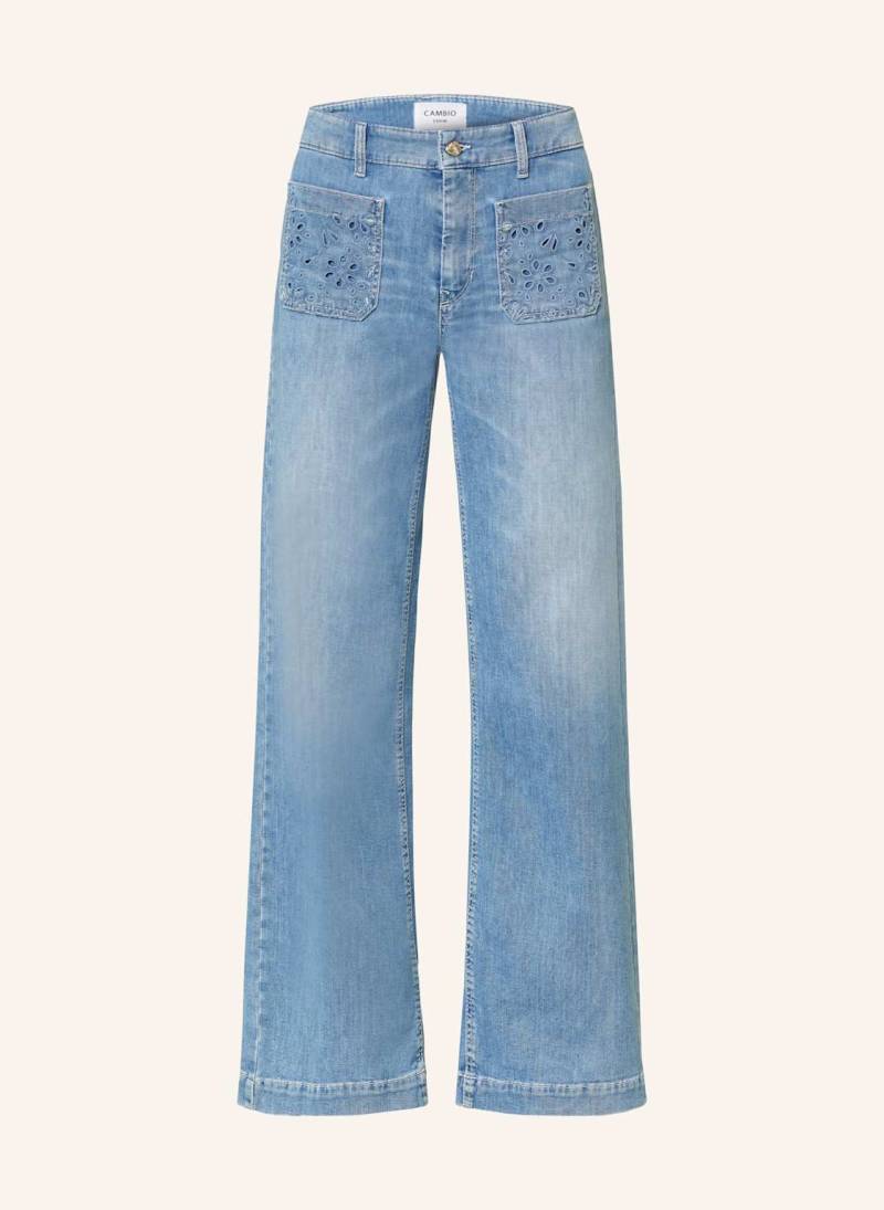 Cambio Wide Leg Jeans Ada Mit Lochspitze blau von CAMBIO