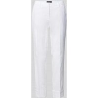 Cambio Regular Fit Leinenhose mit Gürtelschlaufen Modell 'KRYSTAL' in Weiss, Größe 32 von CAMBIO