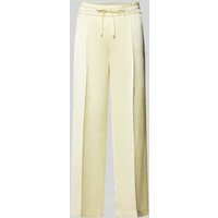 Cambio Regular Fit Stoffhose mit Leinen-Anteil Modell 'CLARA' in Hellgelb, Größe 40 von CAMBIO