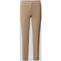 Cambio Slim Fit Hose mit verkürztem Schnitt Modell 'STELLA' in Mittelbraun, Größe 38 von CAMBIO
