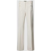 Cambio Stoffhose mit aufgesetzten Eingrifftaschen Modell 'FAWN PATCH' in Offwhite, Größe 44 von CAMBIO