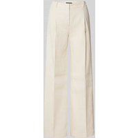 Cambio Straight Leg Bundfaltenhose aus Leinen-Mix Modell 'AMELIE' in Sand, Größe 42 von CAMBIO